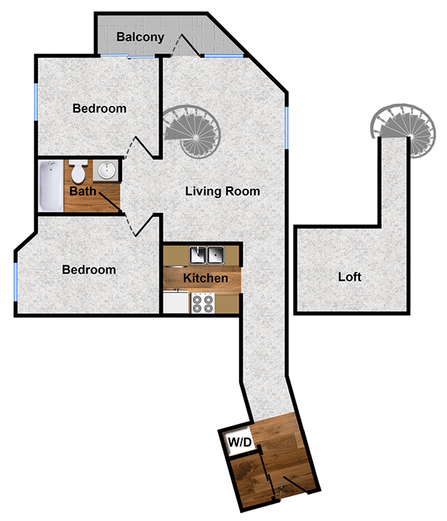 2-bedroom 2-bath floor plan in Walnut Creek , CA apartment
